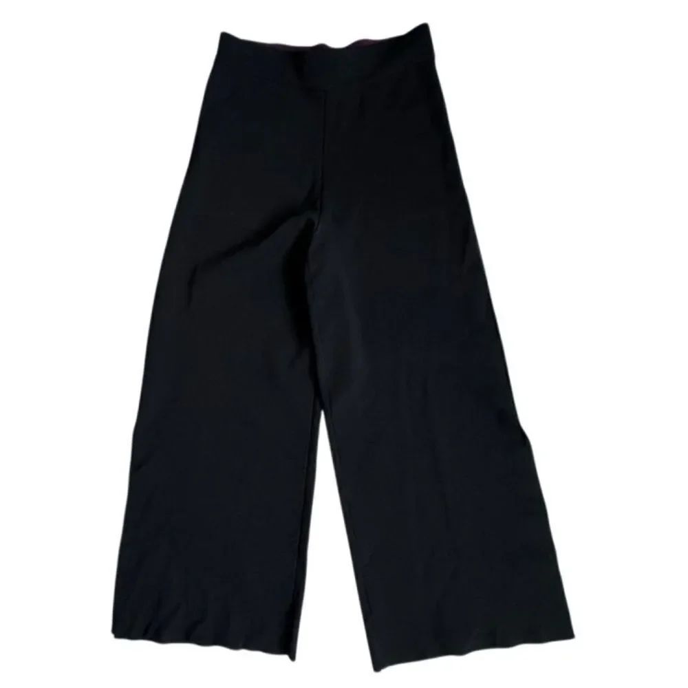 Charli Knit Black Pants Ankle Cropped Wide Leg Dressy Casual SZ XS
